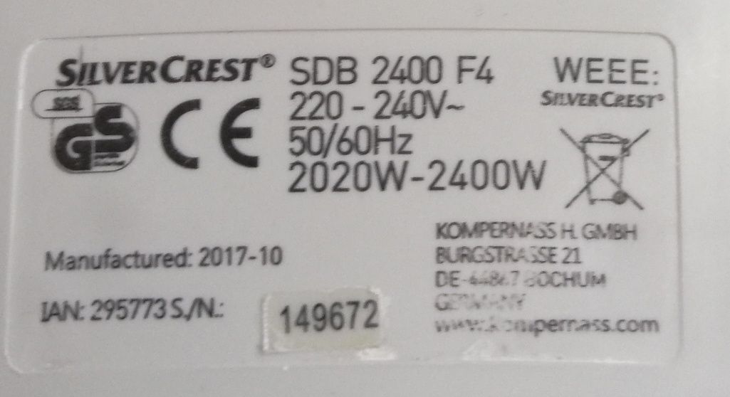 Żelazko SilverCrest SDB 2400 F4 2400W
