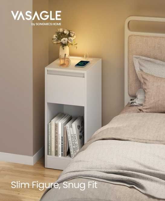 Stolik nocny/boczny ze stacją ładującą i oświetleniem LED LET610W01