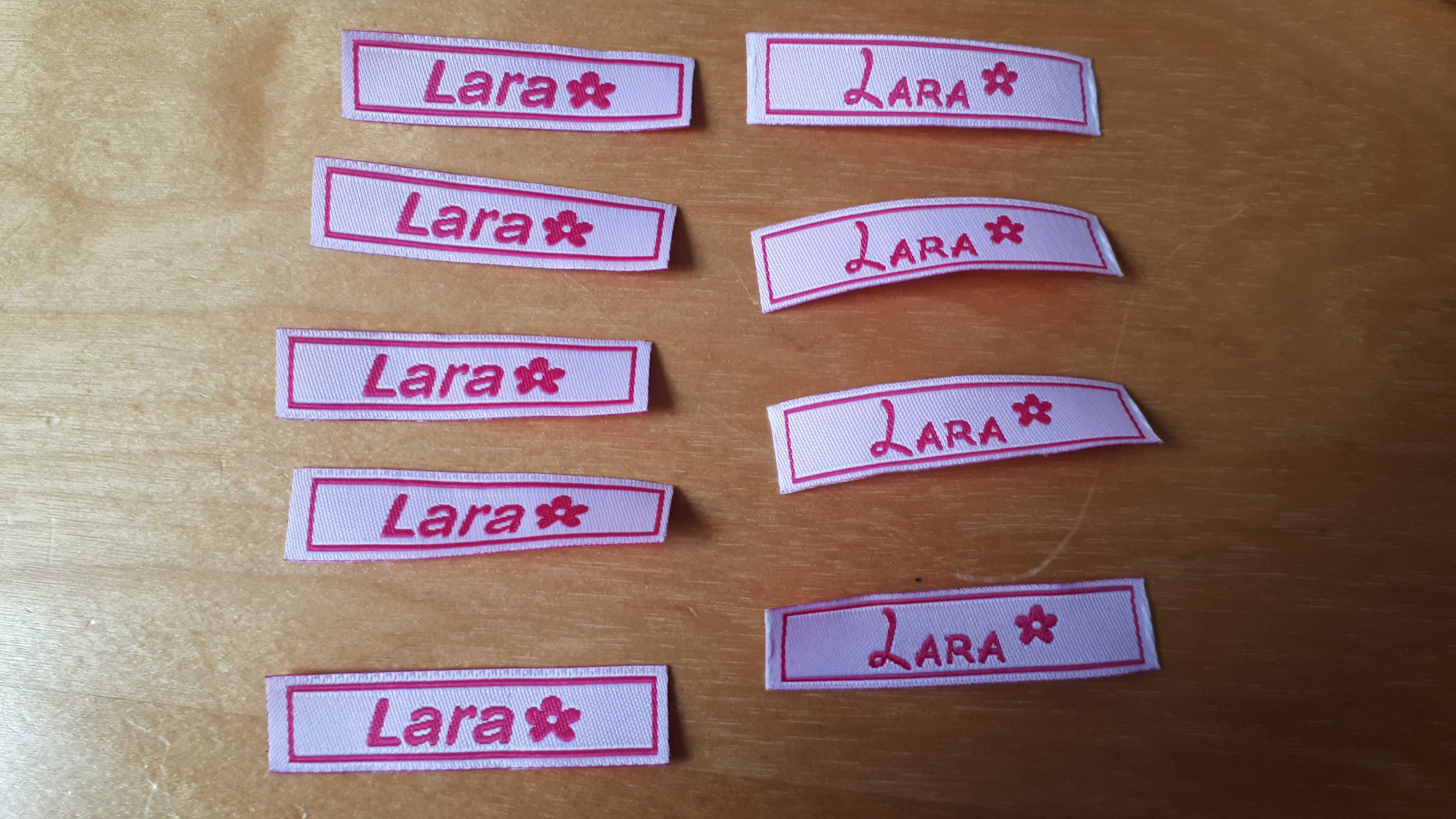 Etiquetas nome "Lara" para roupa