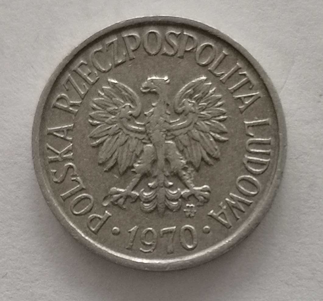 Moneta PRL 5 groszy 1970r.Al. Stan monety widoczny na zdjęciach.
