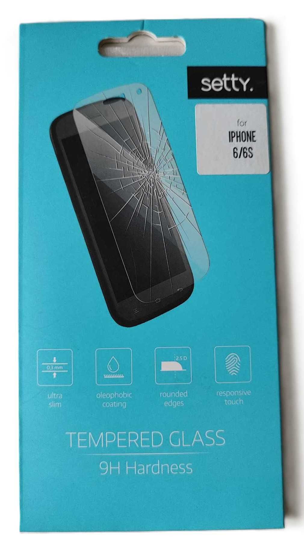 Folia ochronna Szkło hartowane 9H Setty do IPhone 6/6s ściereczka