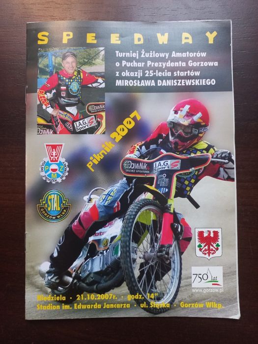 Program żużlowy 25 lat startów Mirosław Daniszewski żużel speedway