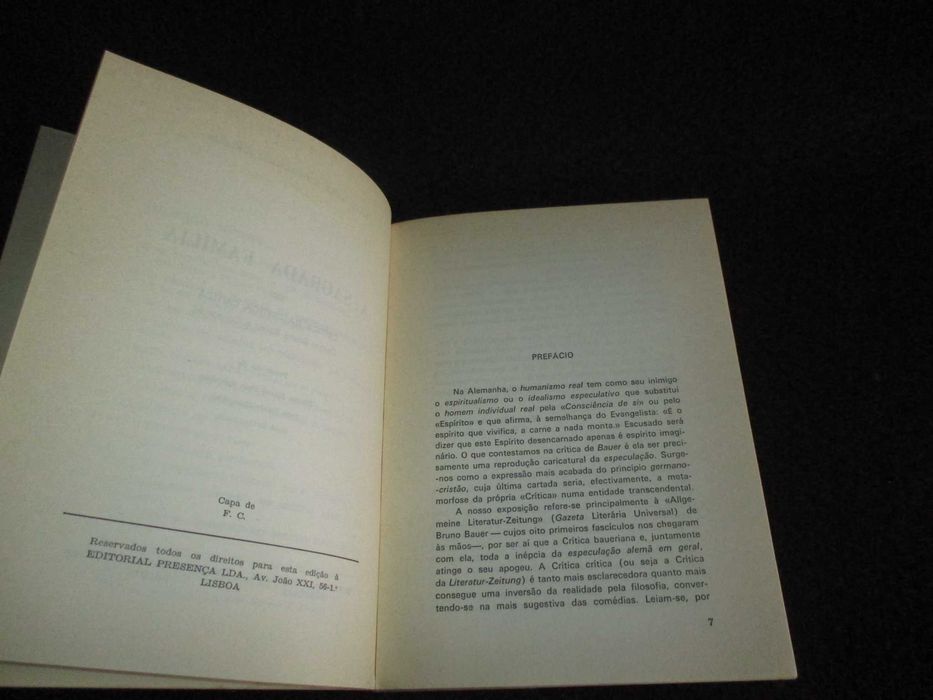 Livro A Sagrada Família Marx e Engels