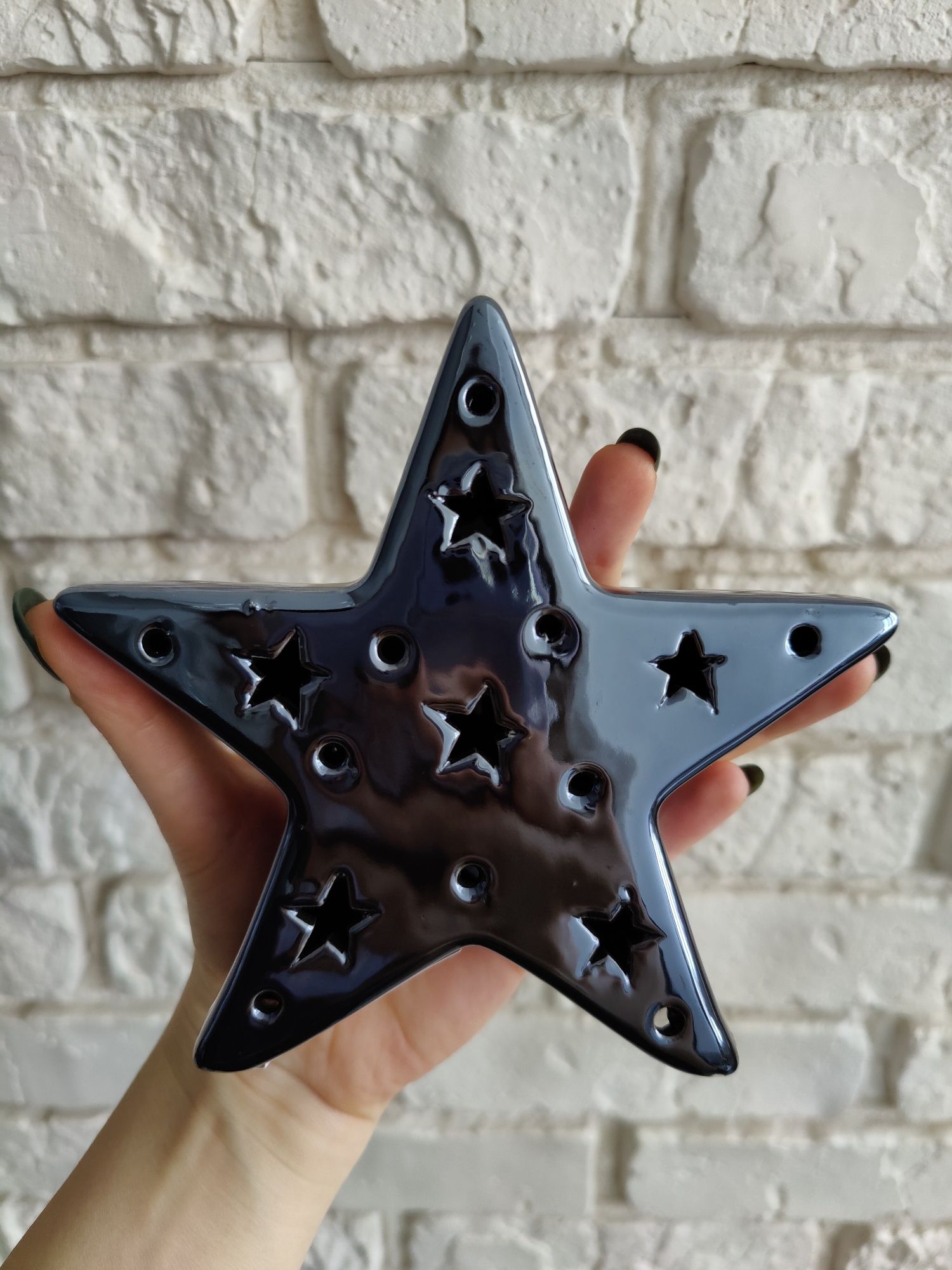 Керамическая звезда декор новогодний