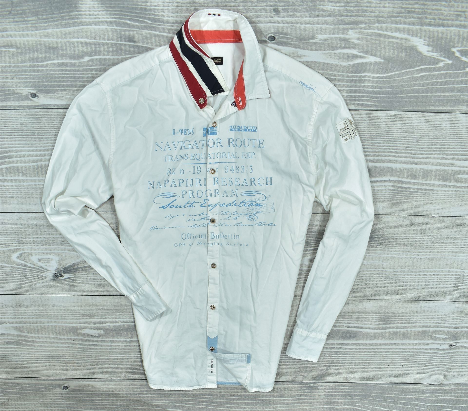 Napapijri Biała Logowana Koszula Regular Fit / Xxl