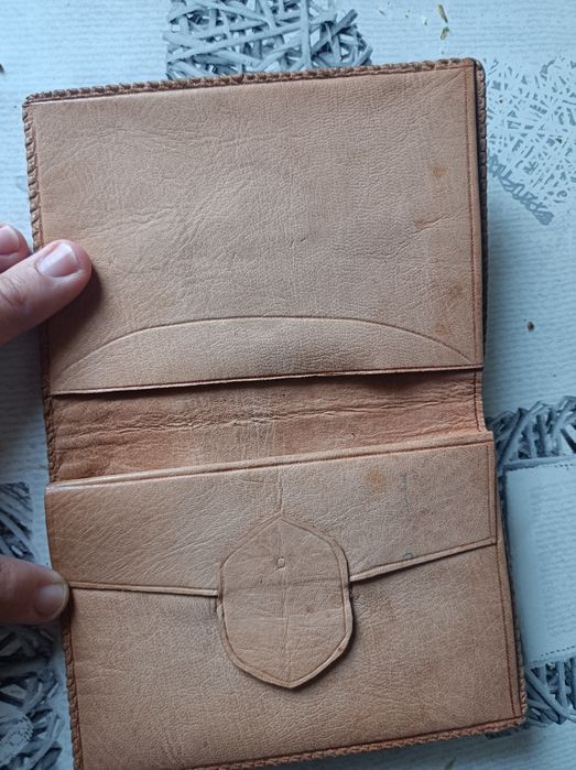 Portfel stary skóra naturalna włosie końskie