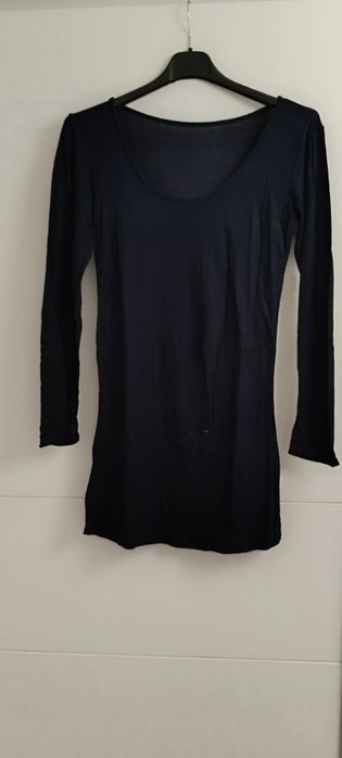 T-shirt/túnica azul escuro algodão tamanho S