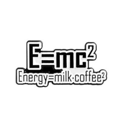 Przypinka zabawny prezent E=mc2 Nowa dla matematyka