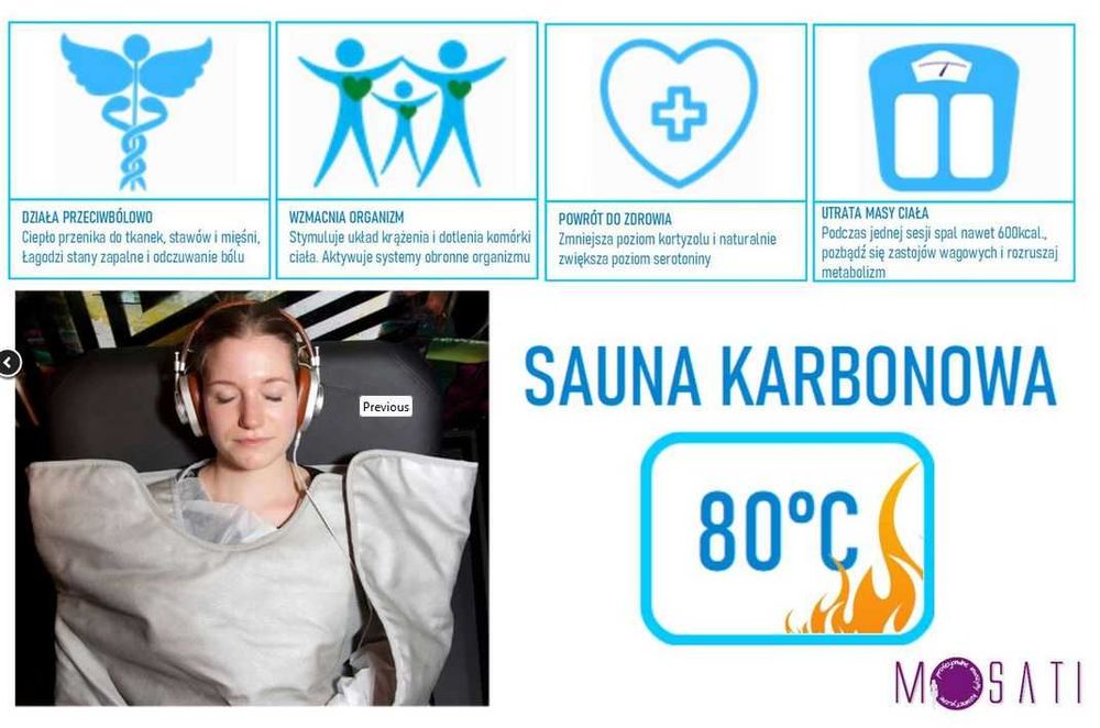 Oryginalna sauna karbonowa 80 st. Celsjusza