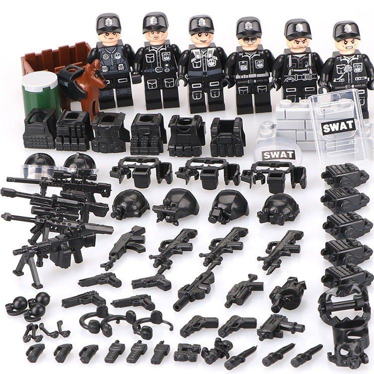 Солдатики лего Фігурки солдатів зі зброєю LEGO SWAT