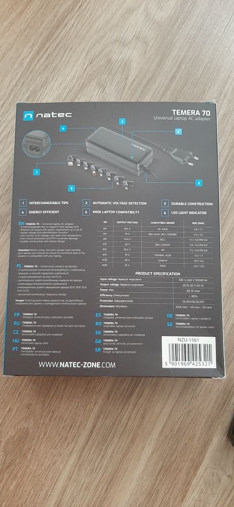 Ładowarka do laptopa Natec Temera 70