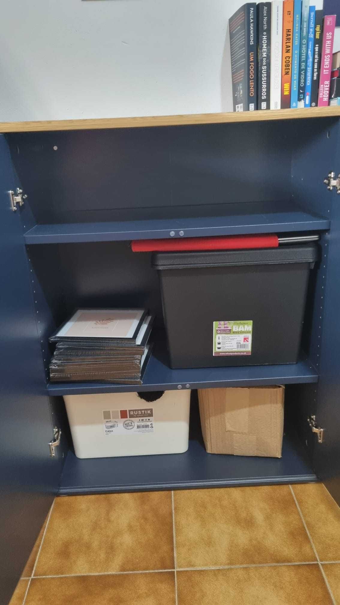 Armários IKEA SKRUVBY azul com portas