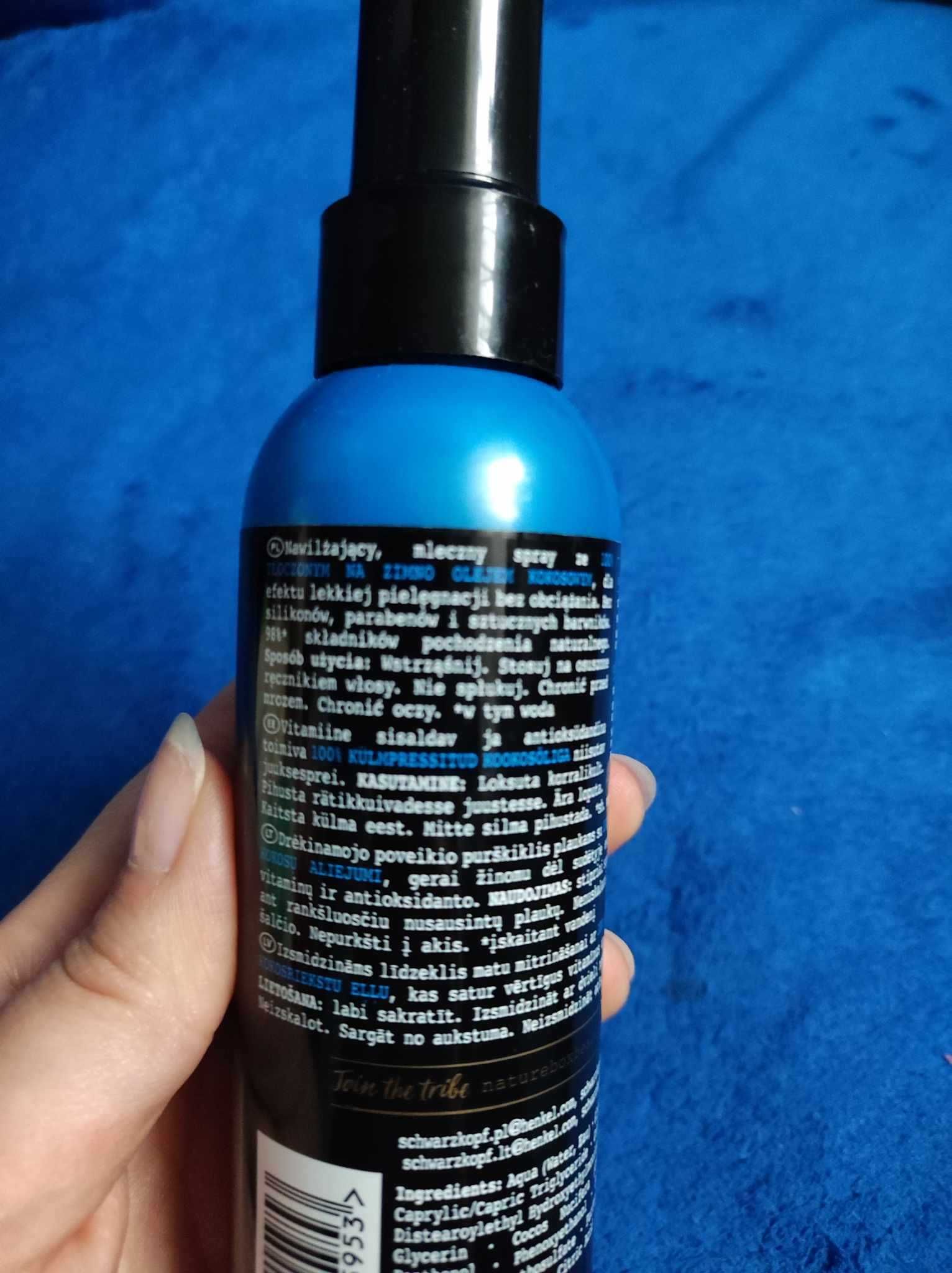 Nawilżający spray do włosów z olejem kokosowym Nature Box