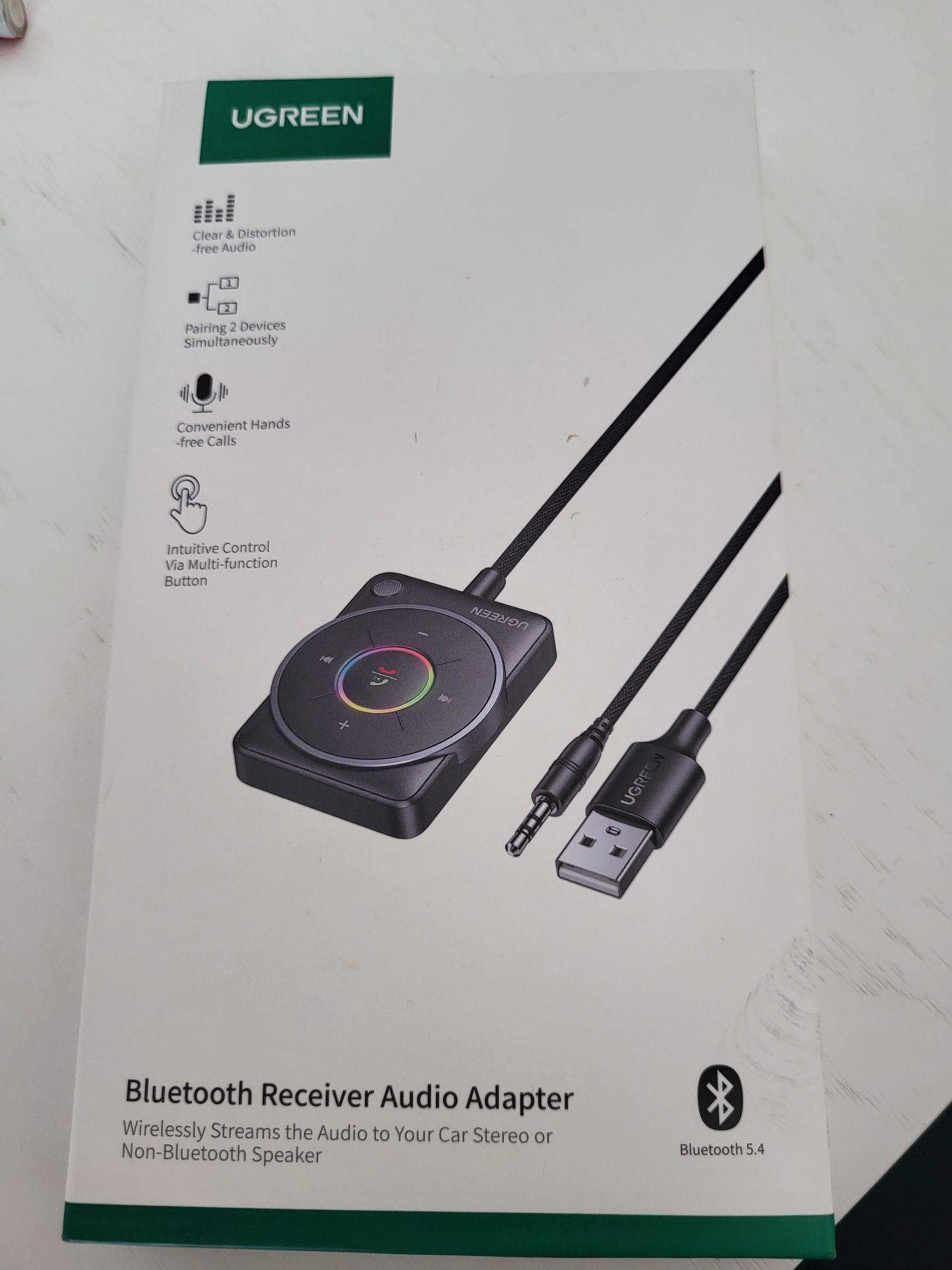 Adapter Bluetooth UGREEN CM723, Bluetooth 5.4, USB + mini jack 3.5mm,