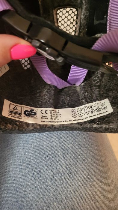 Kask UVEX dziecięcy KID 2 motyle XS 46-52cm biało-różowy