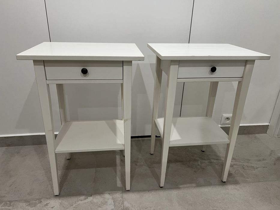 Stolik nocny Ikea Hemnes lite drewno biały bejcowane szuflada