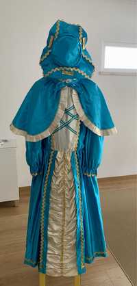 Vestido carnaval cetim senhora seculo XVIII