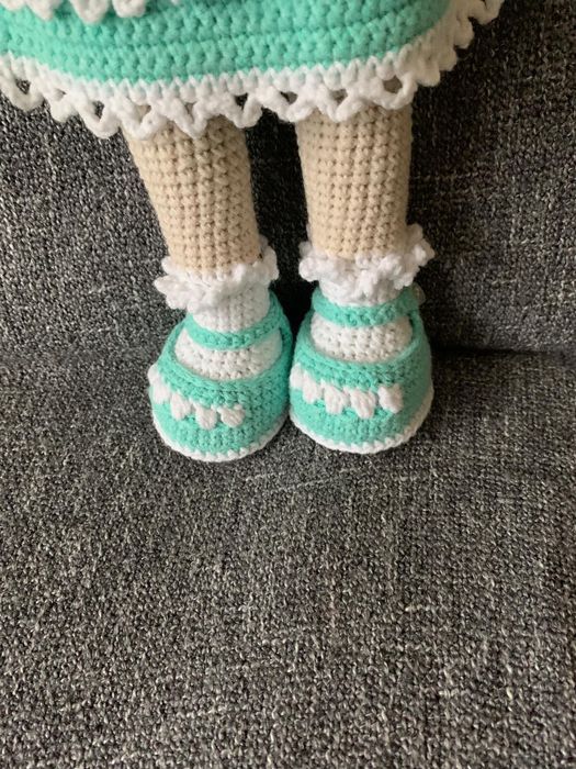 Lalka pluszak maskotka na szydełku, bawełna, cudna :)