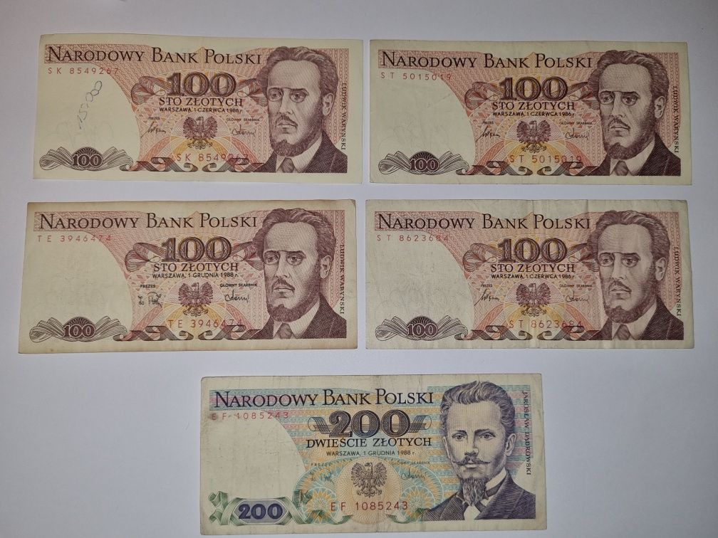 Zestaw banknotow PRL