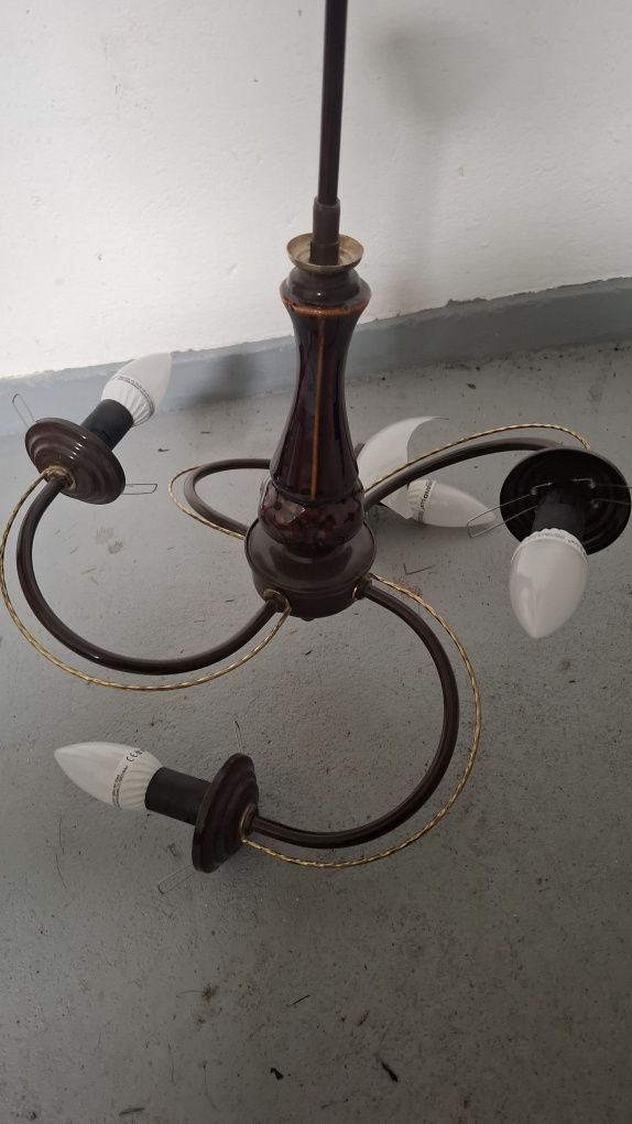 Lampa stojąca z żyrandolem vintage