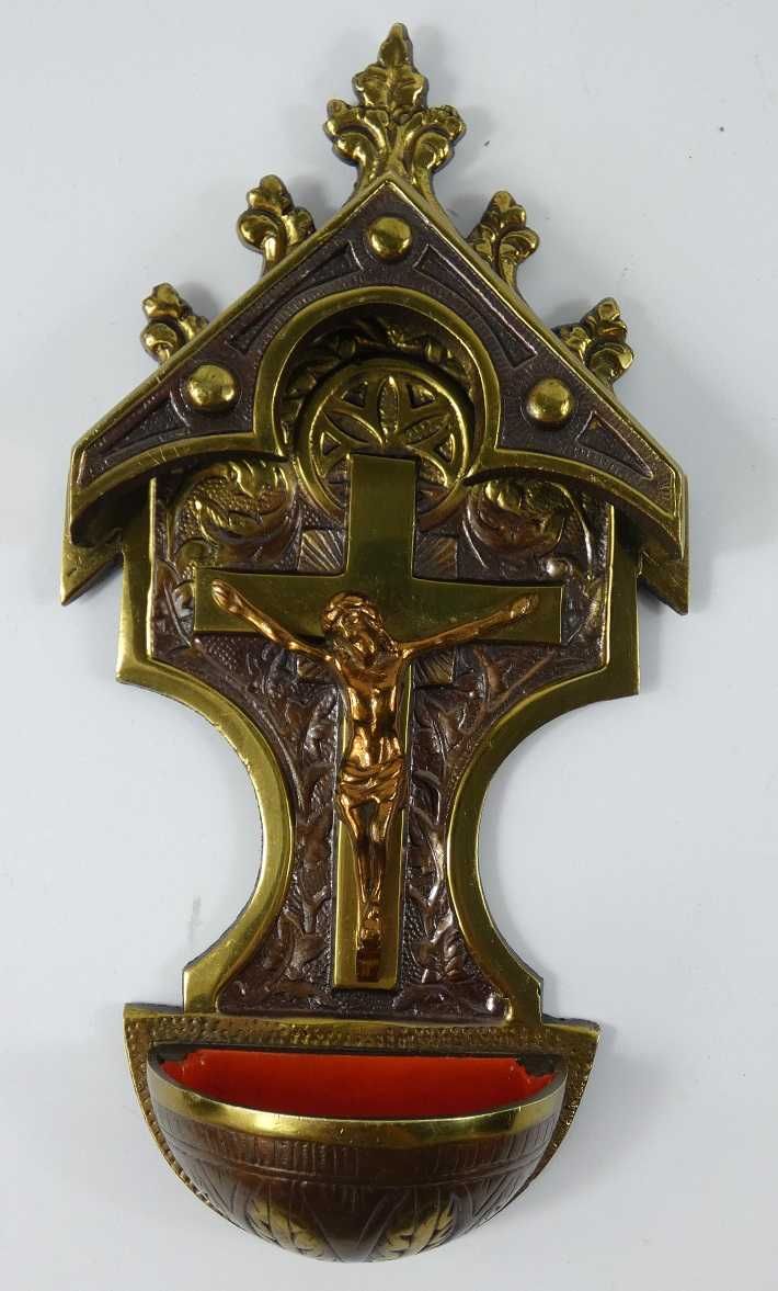KROPIELNICA krzyż JEZUS PASYJKA mosiądz kapliczka 21 cm BAROK