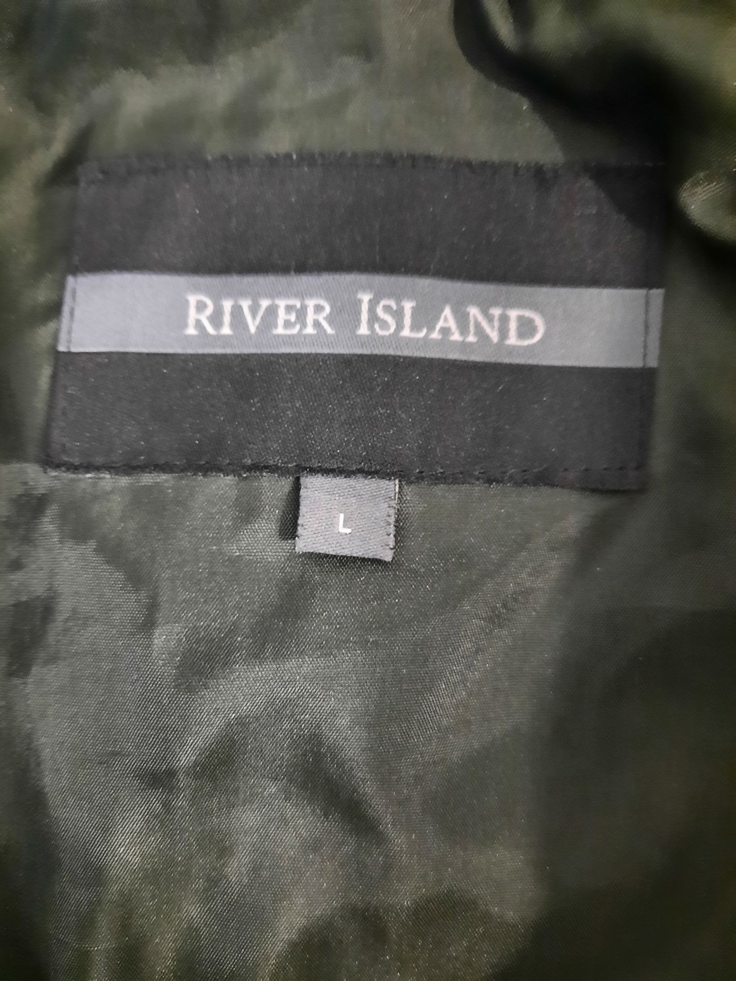 Wełniany płaszcz męski River Island L stan idealny