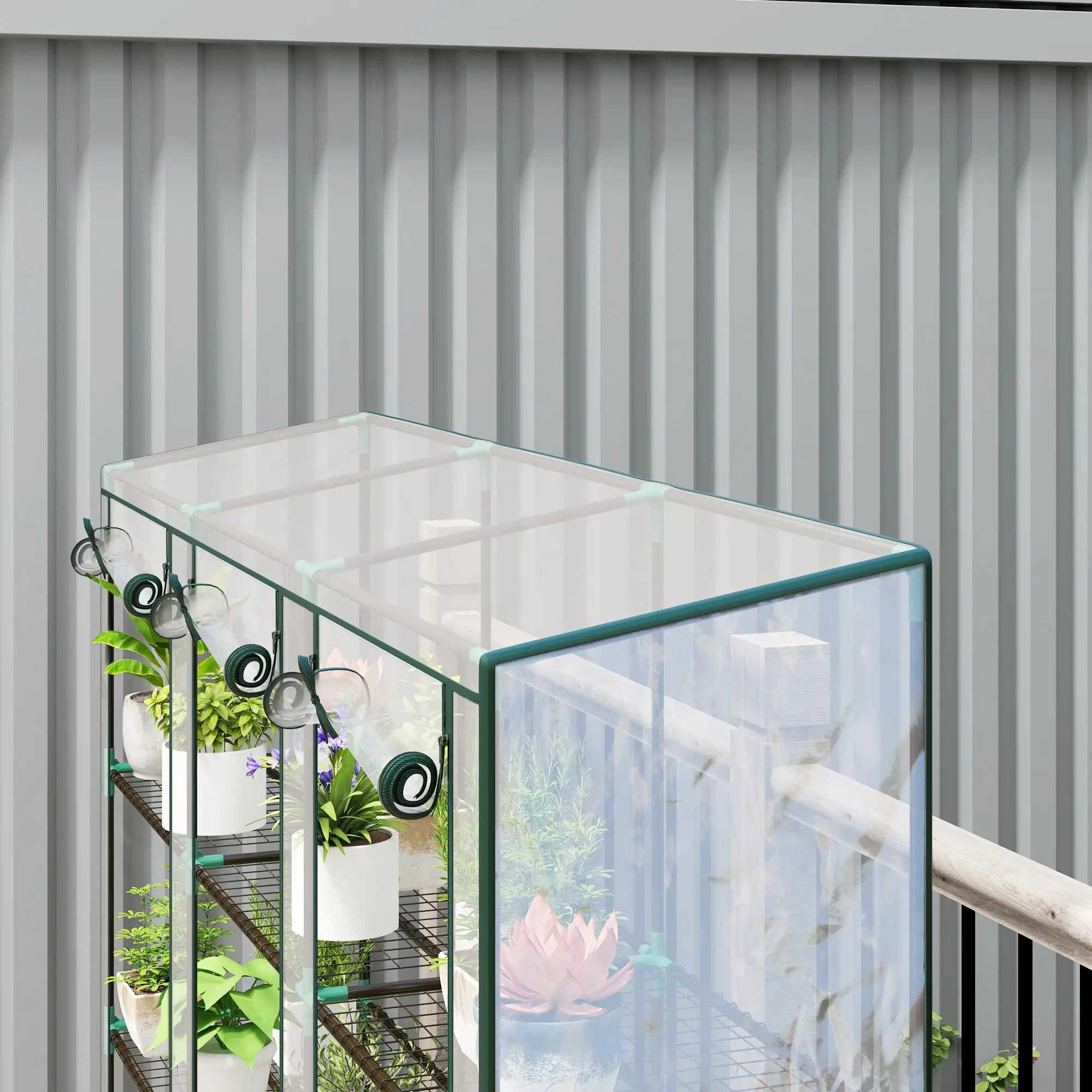 Estufa agrícola com Prateleiras 215x46x151 cm Transparente