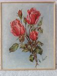 ,,Czerwone róże" obraz Hieronim Lange 51x40,5