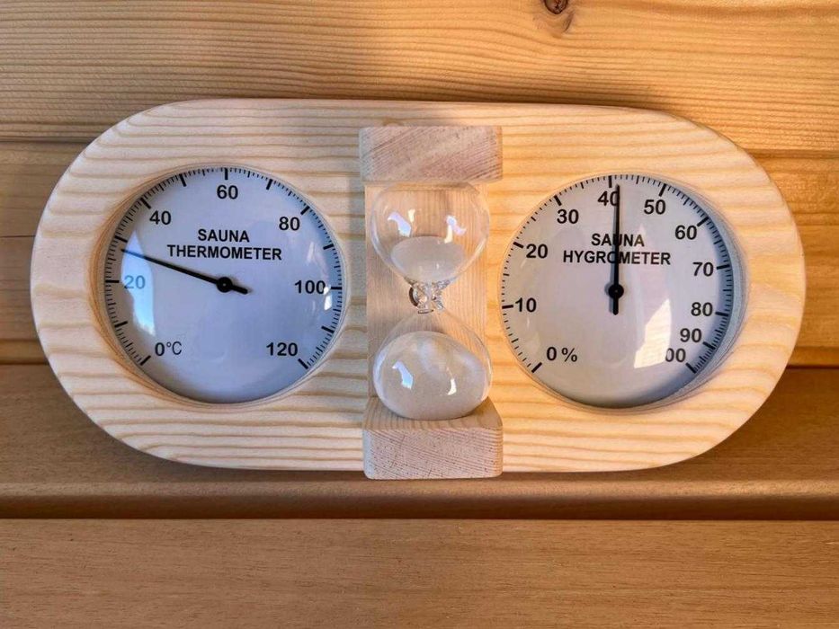 Termometr, higrometr, klepsydra 3w1 sauna