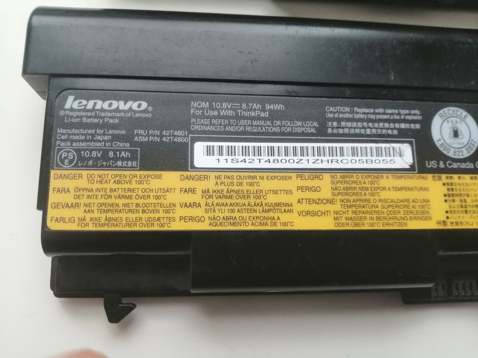 Lenovo think pad 42t4801 батарея