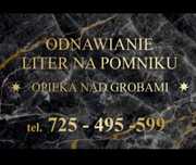Odnawianie liter na pomniku
