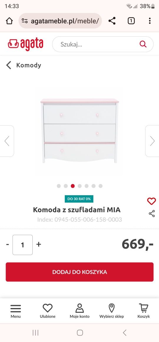 Meble MIA dziecięce dla dziewczynki zestaw mebli