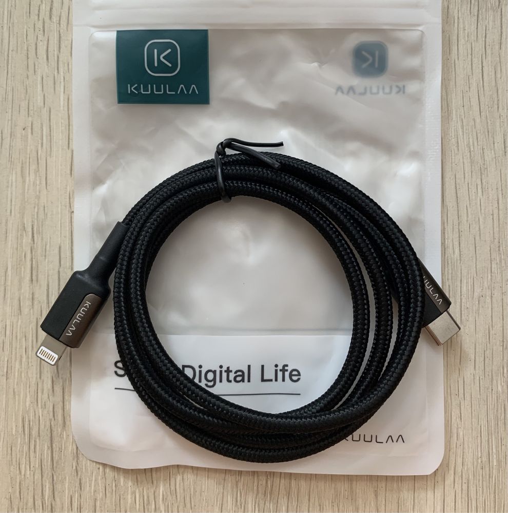 KUULAA Кабель USB TypeC - Apple Lightning быстрая зарядка 30W PD 480Мб