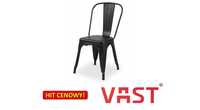 Krzesło loftowe Paris inspirowane Tolix czarne matowe - Warszawa