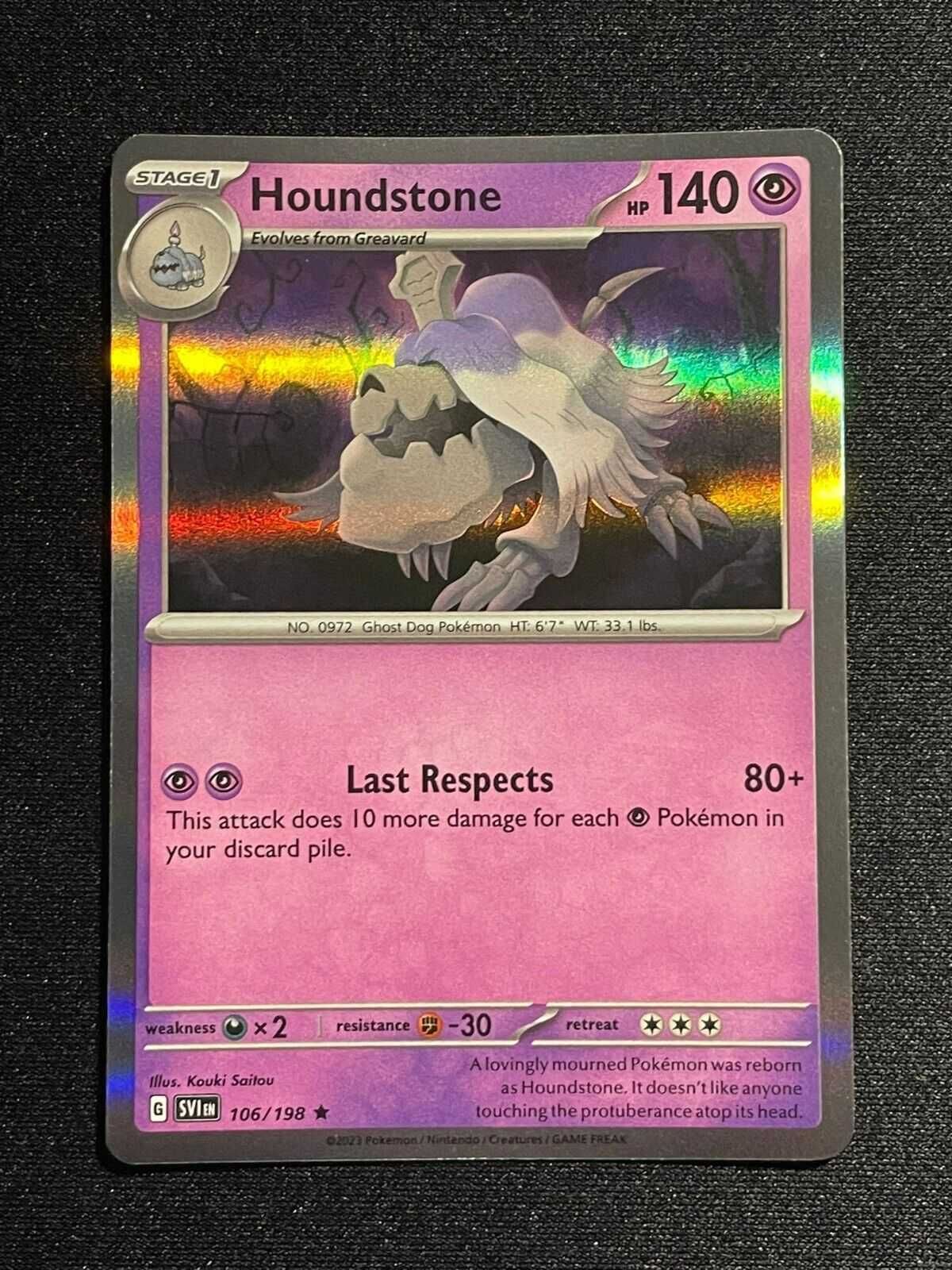 Carta Pokémon Houndstone 106/198 Scarlet & Violet