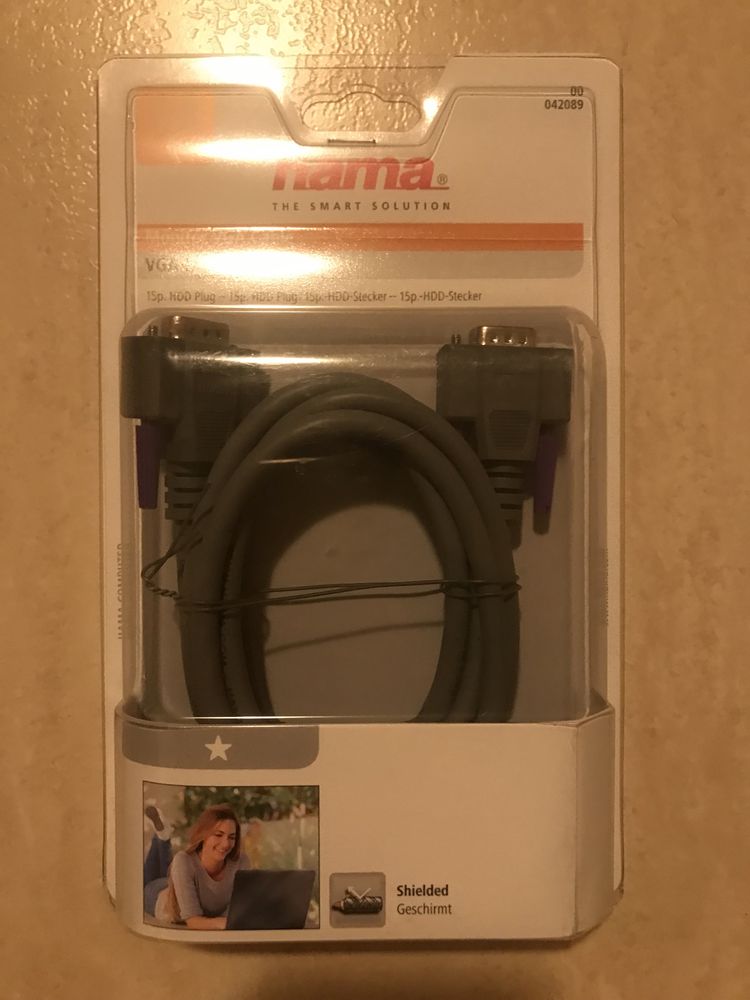 Kabel VGA D-SUB do monitora Hama , nowy 1,8m