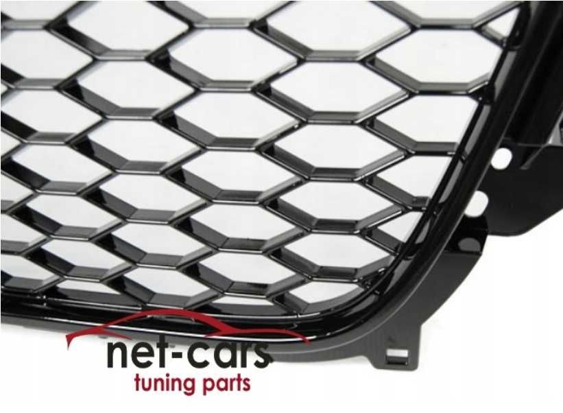 Grill + kratki ramki halogen AUDI A4 B8 11- wzór RS z PDC czarny połys