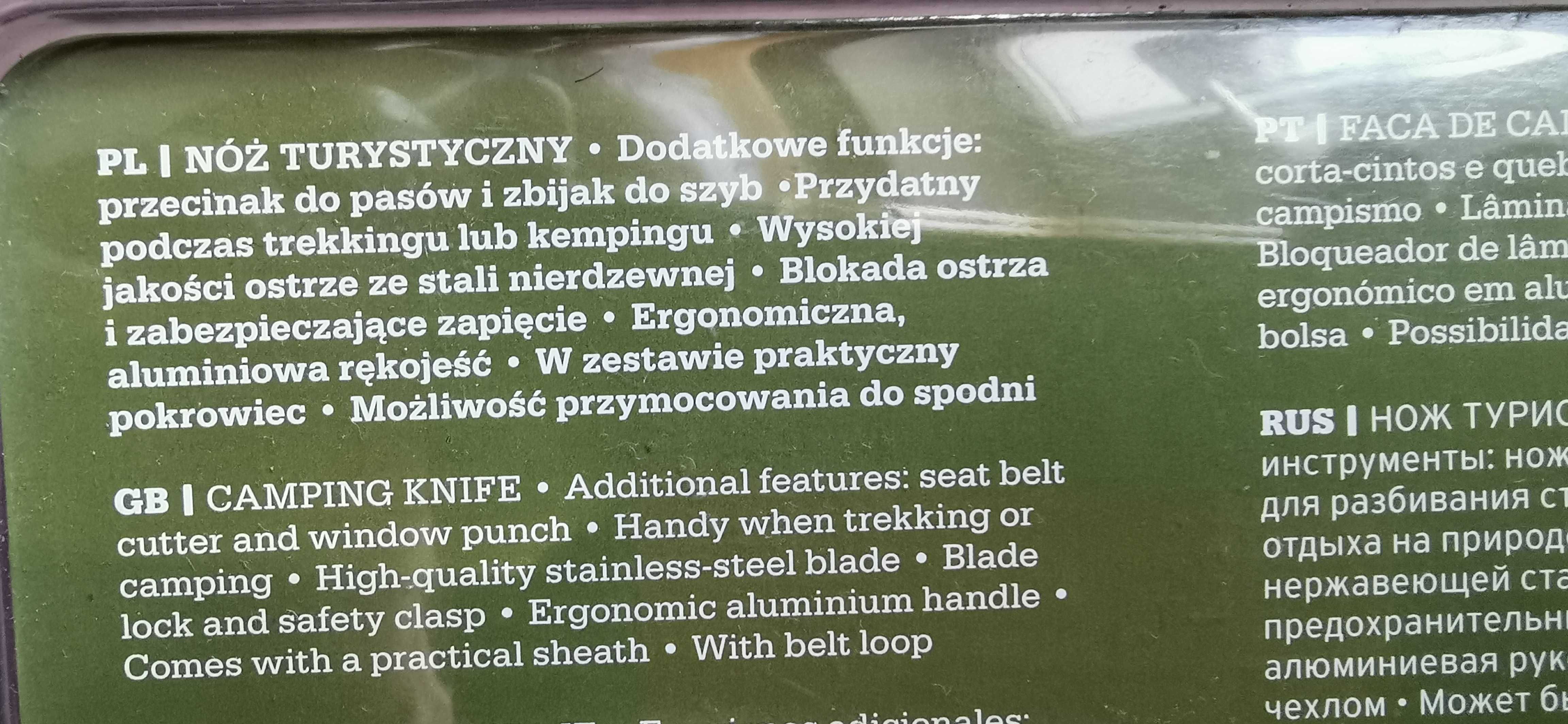 Nowy nóż turystyczny w blistrze, =Rescue=, kilka funkcji. SPRZEDAM :