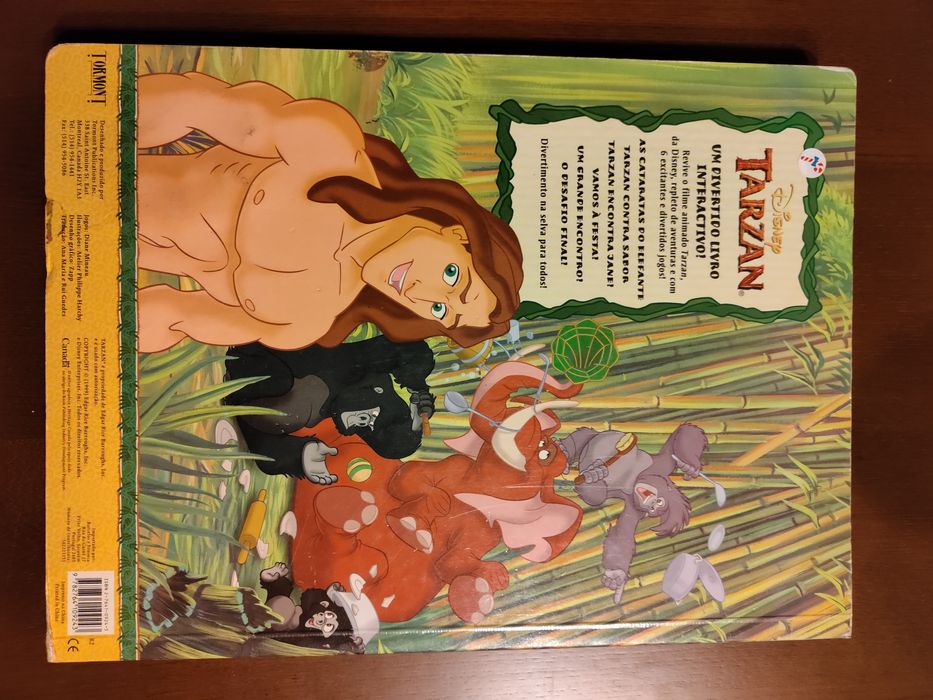 Livro Disney Tarzan Um Divertido Livro Interactivo 6 Jogos