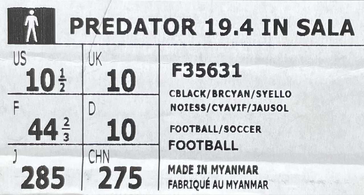 Buty halowe Adidas Predator 19.4 IN SALA, rozmiar 44 43 Nowe