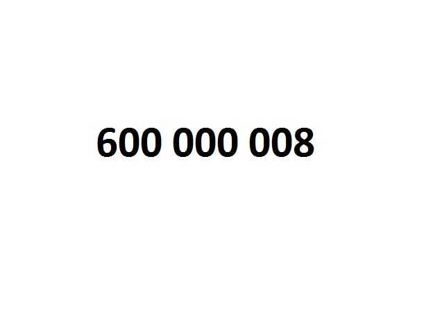 Sprzedam numer telefonu: 600 000_008