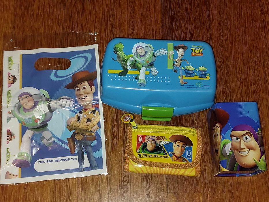 Zestaw TOY STORY Pixar Śniadaniówka pojemnik PORTFEL KOMPLET 5szt=20zł