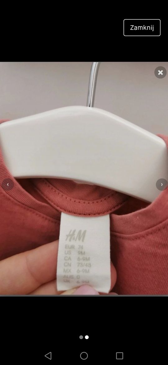 Koszulka 74 cm h&m