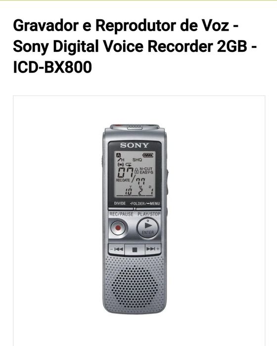 Gravador de voz Sony