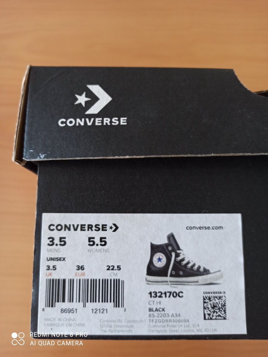 Originais:Sapatilhas Converse All Star Couro-Tamanho 36