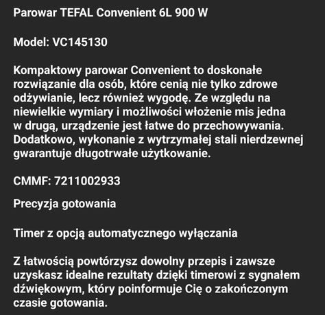 Parowar Tefal prezent