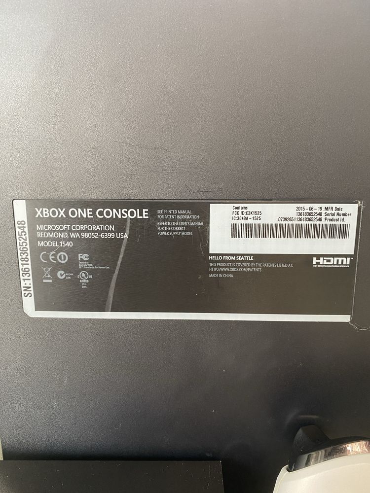 Xbox One Console model 1540 500gb