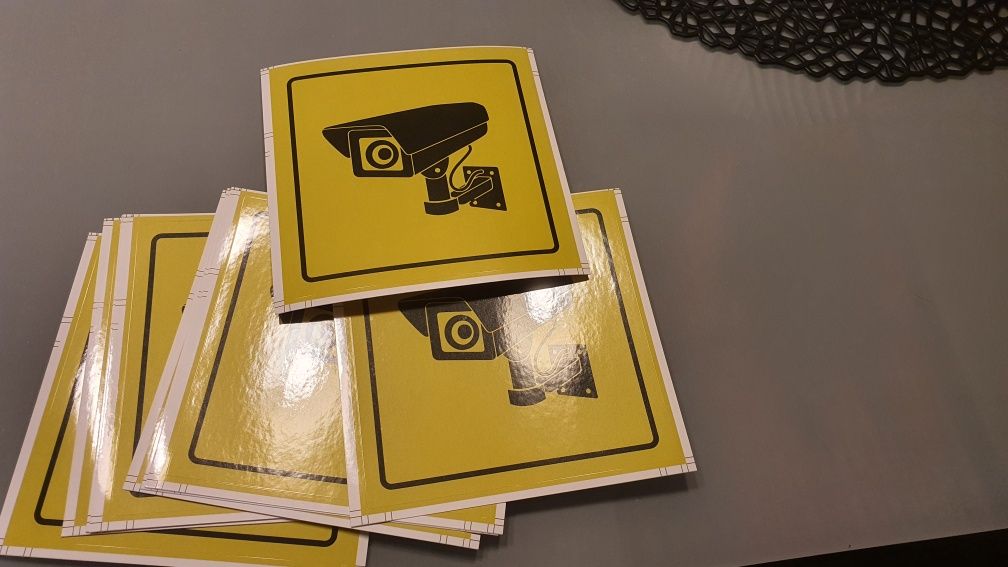 naklejka kamera ostrzegawcza monitoring