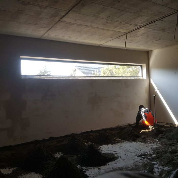 Wylewki posadzki mixokretem,mixokret.Układanie styropianu, STYROBETON