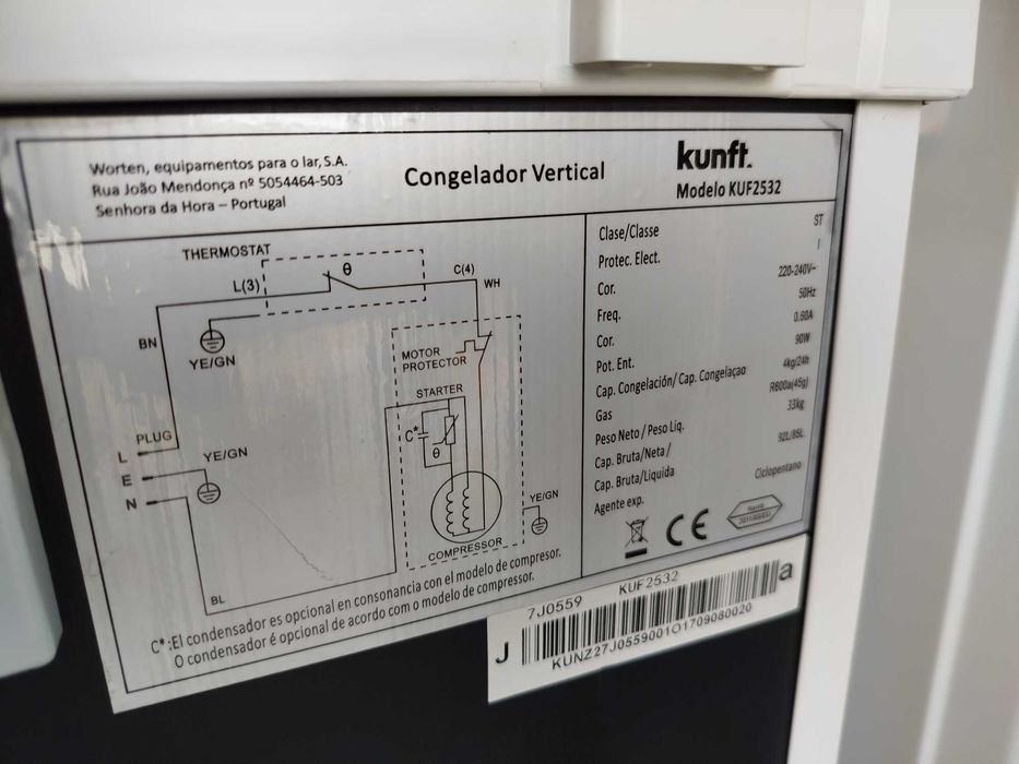 Preço Final: Arca Vertical Kunft em Perfeito Estado